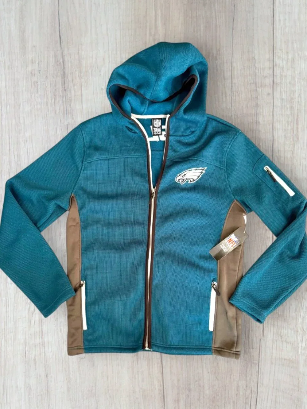 NWT Philadelphia Eagles NFL Team Apparel Hooded Full Zip Performance Jacket M